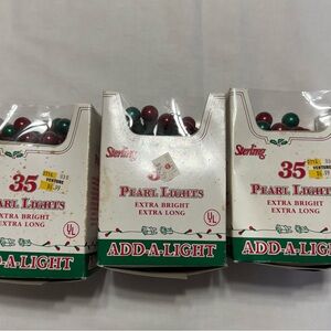 Vintage Sterling Pearl Lights - Festive Red and Green String Lights